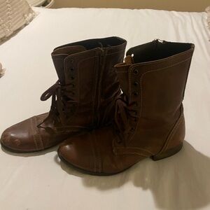 Chocolate brown combat boot